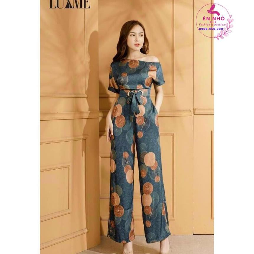 Jumpsuit Dài Ống Suông Thắt Nơ Eo Dấu Bụng, Đồ Bay Dáng Dài