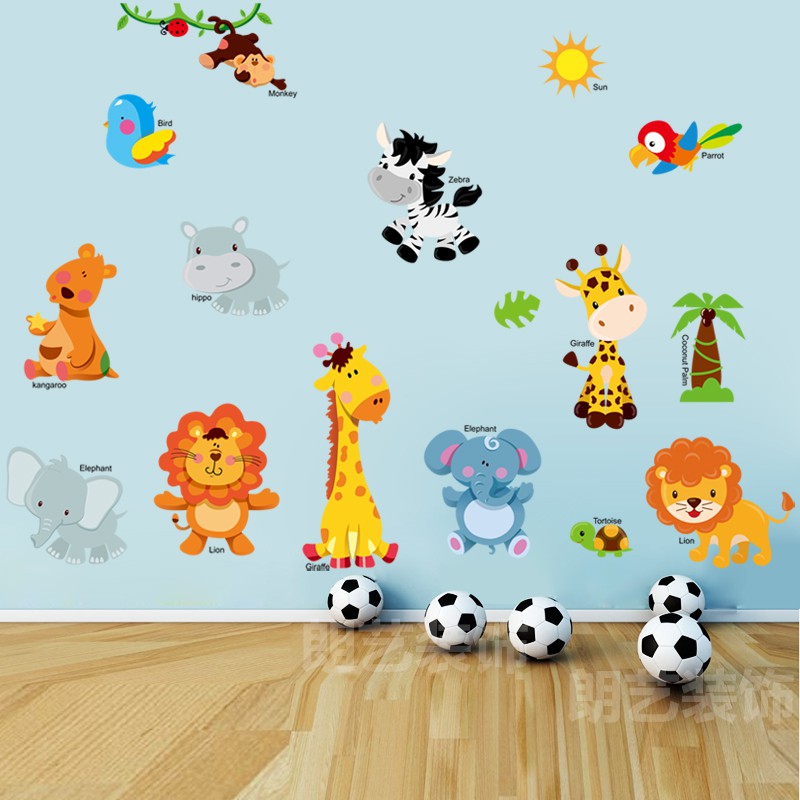 decal dán tường các con thú