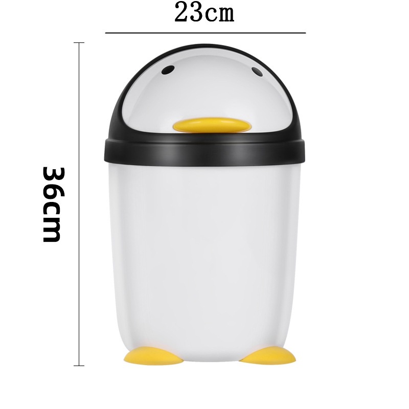 Thùng rác để bàn hình chim cánh cụt dễ thương