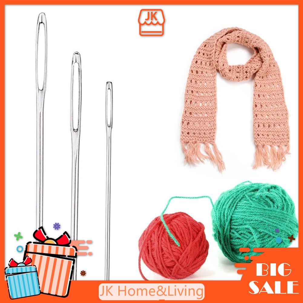 Set 9 kim may/ vá/ đan móc với lỗ xỏ kim lớn chất liệu kim loại