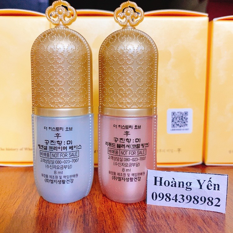 Cặp kem lót +má hồng whoo mini 8ml, lót nền whoo sum37- 6ml  date 2024