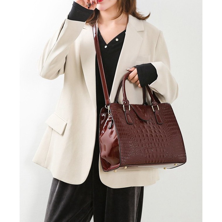 Túi xách công sở da cá sấu tinh xảo thời trang Âu Mỹ 2021 (combo 3 món) TX18 túi đeo chéo -Chip Xinh Boutique | BigBuy360 - bigbuy360.vn