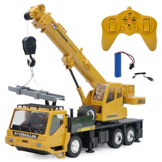 Mô hình xe ô tô điều khiển điều khiển từ xa có cần cẩu móc hàng xe sử dụng pin sạc có âm thanh và đèn