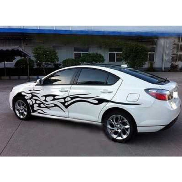 Decal 3D Dán Trang Trí Ô Tô, Xe Hơi Hình Ngọn Lửa Chống Thấm Nước Siêu Bền