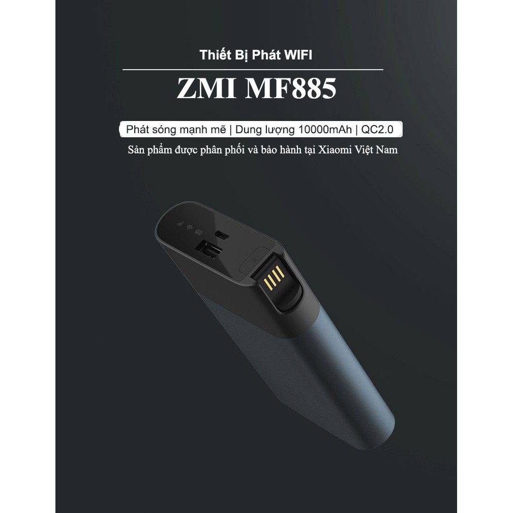 Pin dự phòng phát wifi XIAOMI Zmi 4G Wireless Router Power Bank 10000 mAh- Chính hãng