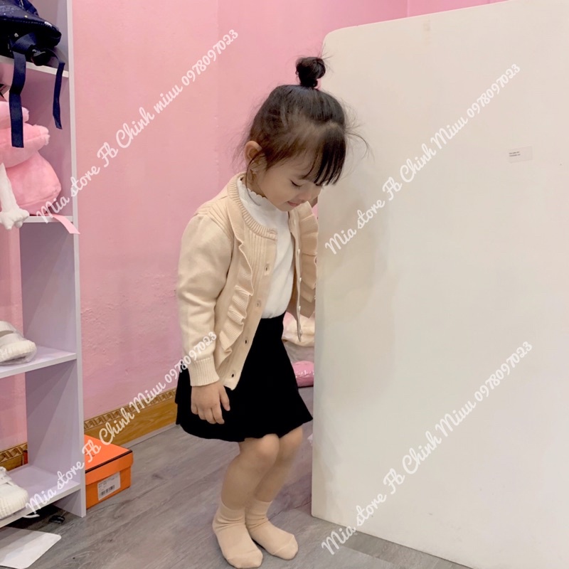 Set áo khoác cadigan len bé gái kèm chân váy Mia store