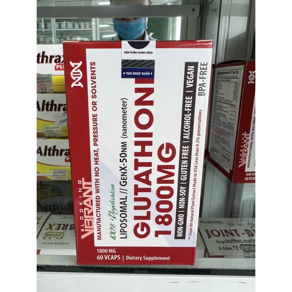 Viên Uống Glutathione 1800MG Thải Độc Tố, Mịn Da Trắng Hồng, Ngăn Ngừa Lão Hóa Tăng Miễn Dịch Cơ Thể