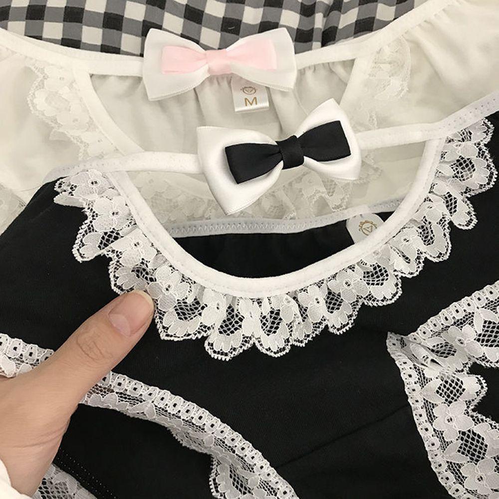 QQMALL Quần Lót Cotton Không Đường May Phối Ren Phong Cách Lolita Nhật Bản
