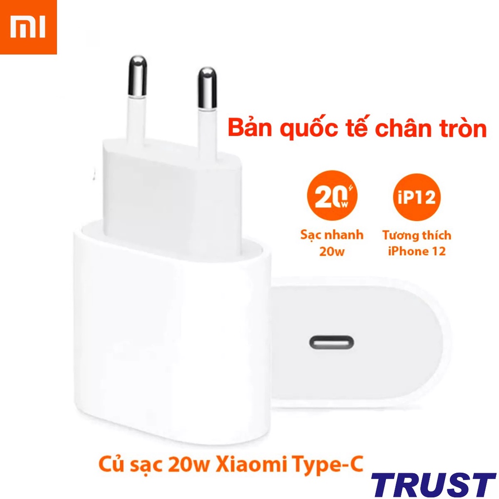 [Bản quốc tế]Cốc sạc nhanh 20W Type-C PD3.0 Xiaomi AD201 Chính Hãng (bản quốc tế chân tròn)