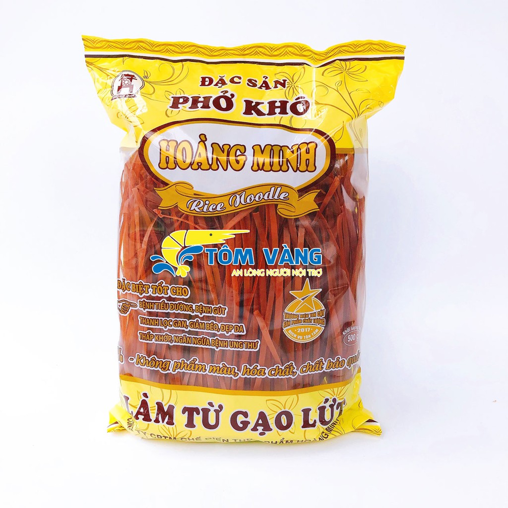Phở Gạo Lứt Hoàng Minh Túi 500g - Tôm Vàng