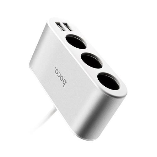 Thiết bị cóc sạc xe hơi xe ô tô đa năng Hoco 2 cổng usb 3 lỗ cắm tròn hàng chính hãng nhỏ gọn công nghệ bảo vệ thiết bị