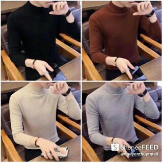 Áo len nam cổ 3 phân