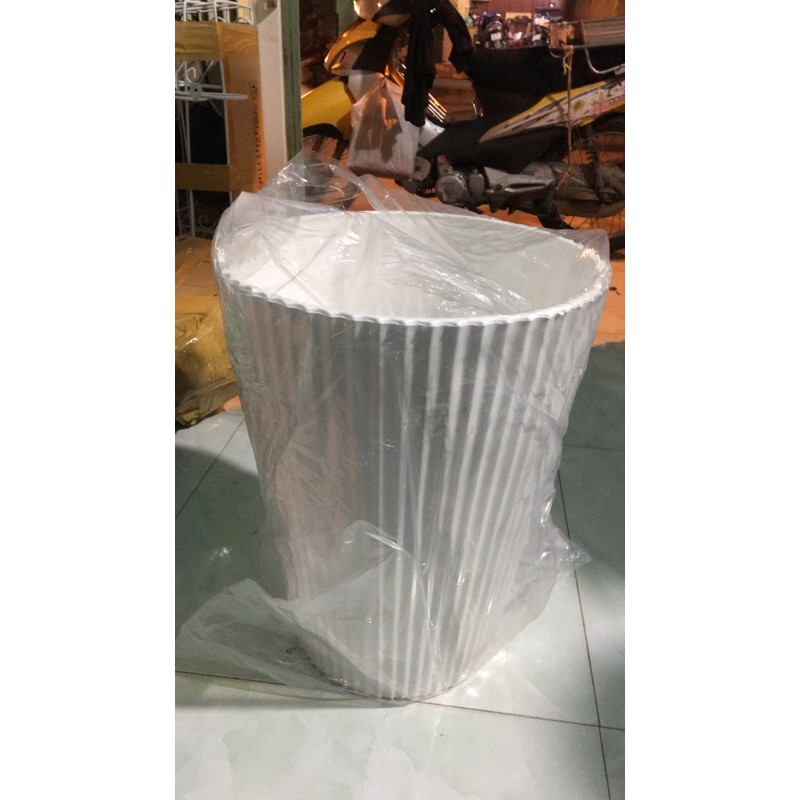 Chậu Bát Giác Trắng, Chậu 8 Cạnh - Chậu Kim Cương - Đĩa Lót Chậu (Hàng Chất Lượng- size:40x50)