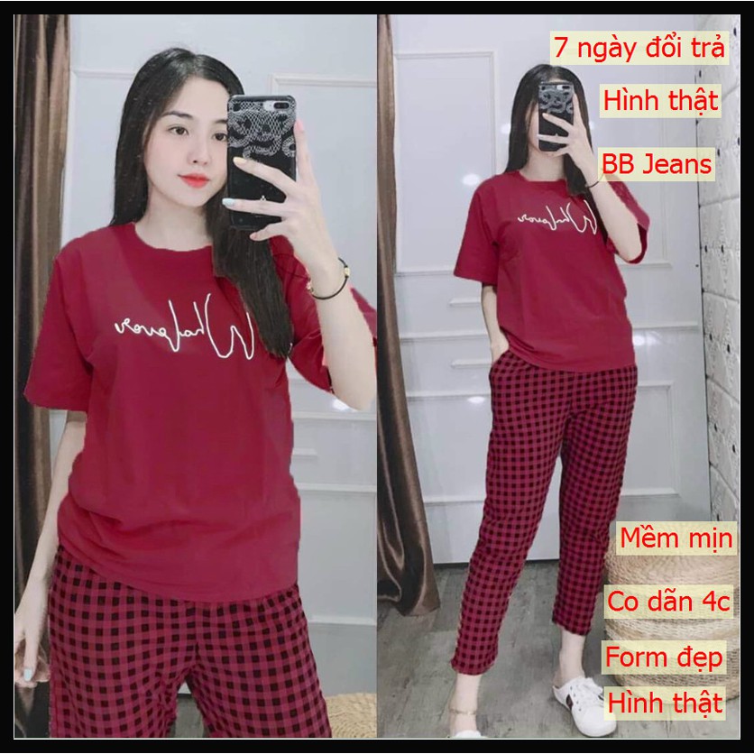 [40-85kg] đồ bộ nữ cotton bigsize - set đồ bộ nữ đi chơi chất thun co dãn 4c thoải mái bất ngờ 3WWW Panda Store