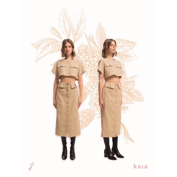 KAIA | Áo kiểu dáng lửng phối túi - Bonaire Blazer