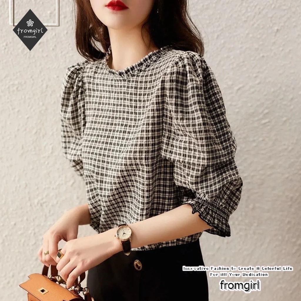 Women's Plaid Long Sleeve Shirts Fashion Personality