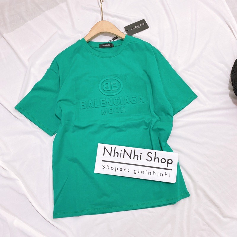 Áo phông nữ chữ BB dập nổi, Áo thun form rộng dáng dài dấu quần BB1312 - NhiNhiShop
