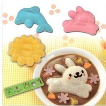 KHUÔN ÉP CƠM BENTO THỎ CÁ HEO HOA - Cao cấp