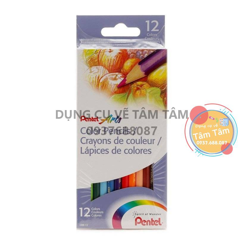 [ TÂM TÂM ]-Chì màu khô Pentel,  Pentel Pencil color-