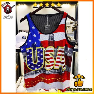 💥 Áo ba lỗ lưới, Áo Tank top Phong cách, cá tính - Chữ USA