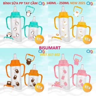 Bình sữa agi, bình sữa cổ hẹp có tay cầm mẫu mới 140ml/250ml