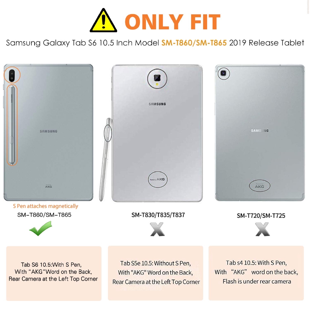 Bao Da Máy Tính Bảng Nắp Gập Ba Khúc Thông Minh Siêu Mỏng Kèm Giá Đỡ Cho Samsung Galaxy Tab S6 10.5 2019 SM-T860/T865
