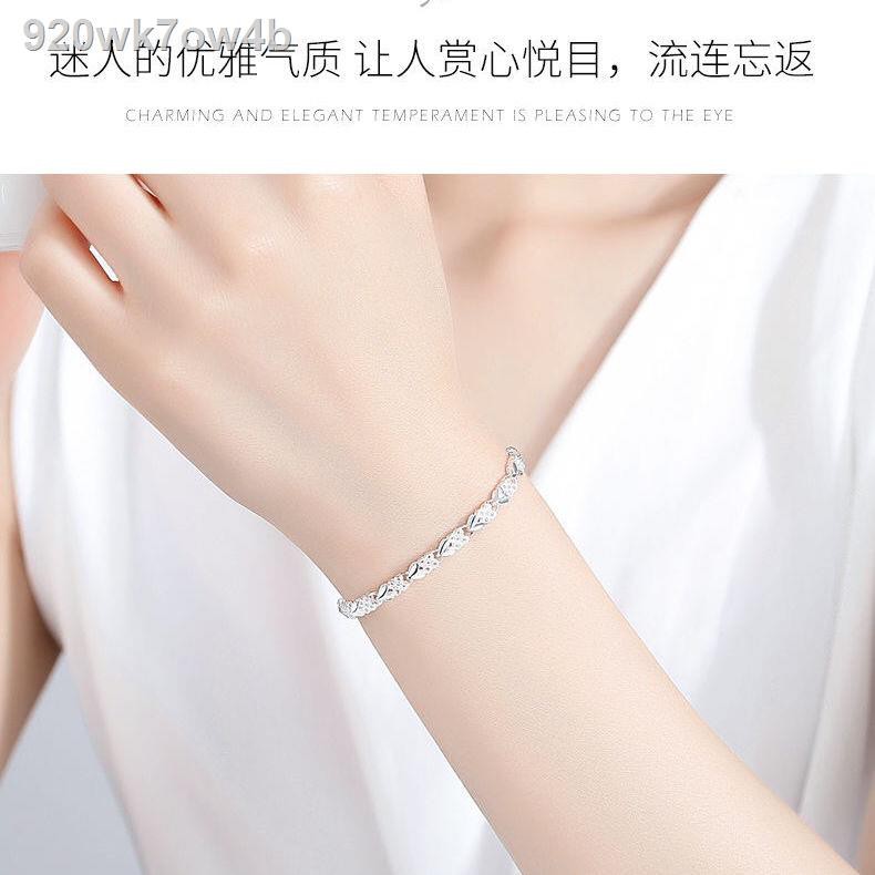 hoa tai trònTrang sức﹉⊕✘Vòng tay bạc nữ mạ 925 chính hãng thời trang sterling cho bạn gái quà tặng ngày lễ tìn