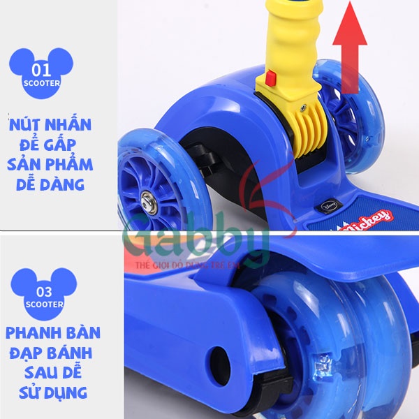 Xe Trượt Scooter D.i.s.n.e.y Cho Bé ( SUPERWING/ SPIDER MAN/ IRON MAN/ FROZEN/ SOFIA/ MICKEY/ PRINCESS)