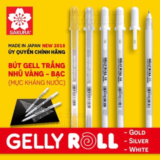 Bút GEL trắng SAKURA ROLL nét 0.8/0.5/1.0