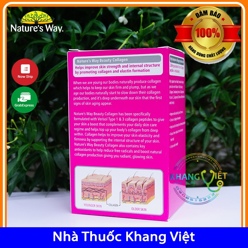 Viên uống đẹp da bổ sung collagen Nature's Way Beauty Collagen chính hang ÚC 60 viên | Thế Giới Skin Care