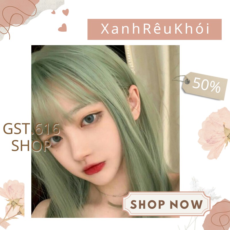 Thuốc nhuộm tóc màu xanh rêu khói sáng GST616 kem nhuộm tóc nam nữ tại nhà  kèm oxy găng tay | Shopee Việt Nam