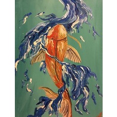 Bộ Tranh Đính Đá 5d Họa Tiết Cá Koi Độc Đáo Diy Dùng Trang Trí Nhà Cửa