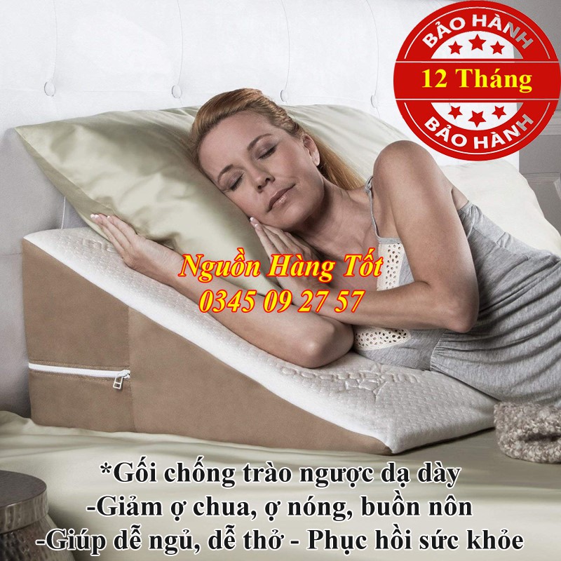 Gối Chống Trào Ngược Dạ Dày Ợ Nóng HARU 60x60x26cm - BH 12 Tháng