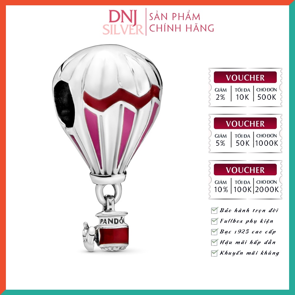 Charm bạc 925 cao cấp, hàng chuẩn bạc - Charm Red Hot Air Balloon Travel thích hợp để mix vòng tay charm - DN181