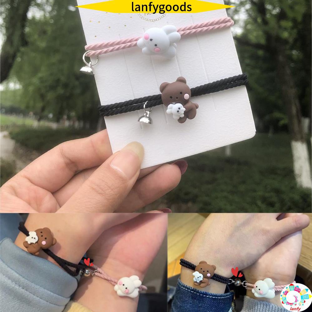 Vòng Tay Dây Thừng Nam Châm Mặt Hình Động Vật Dễ Thương Thời Trang Làm Quà Tặng Valentine Cho Nam Và Nữ