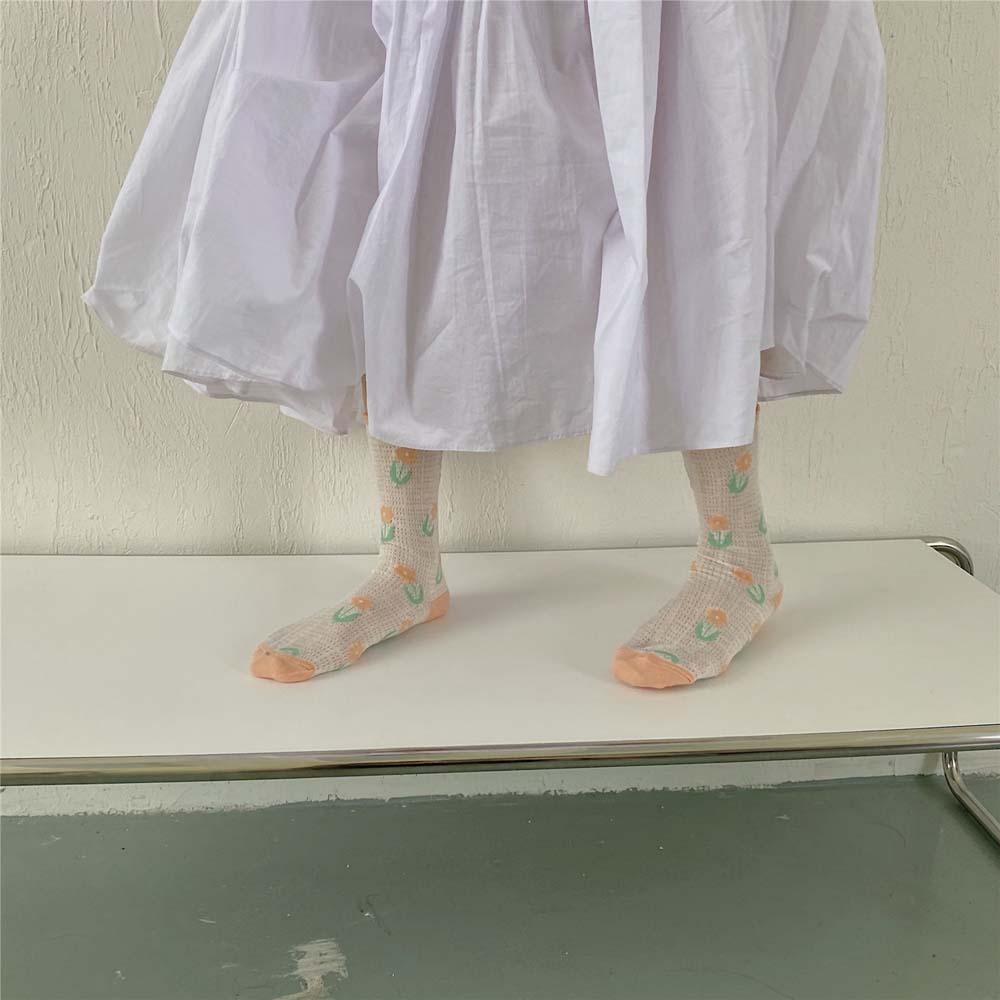MOCHO Vớ Cotton Thoáng Khí Họa Tiết Hoa Phong Cách Nhật Bản