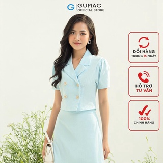 Áo croptop nữ cổ vest thời trang gumac ac03005