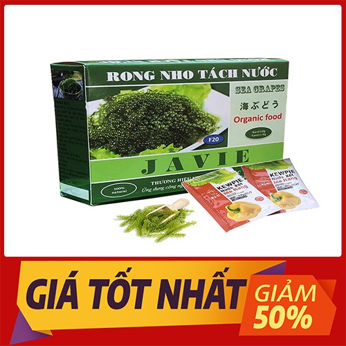 ✔2 hộp (120gr/hộp) Rong nho JAVIE tặng 4 gói sốt. Rong biển tặng 4 gói sốt mè. rong nho tách nước