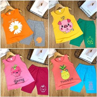 20kg 45kg đồ bộ quần áo lửng bé gái size đại chất cotton 4 chiều