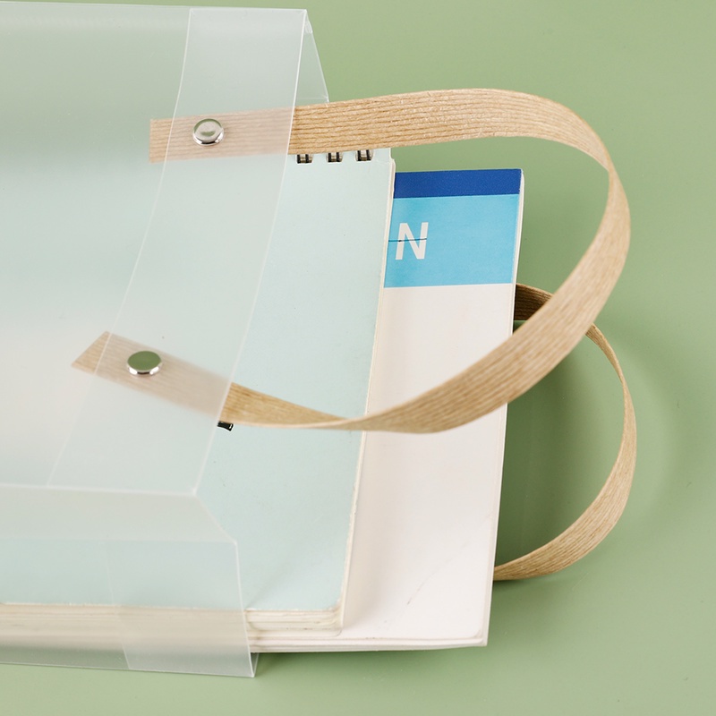 1 Túi Đựng Quà Bằng PVC Trong Suốt Có Tay Cầm Thời Trang