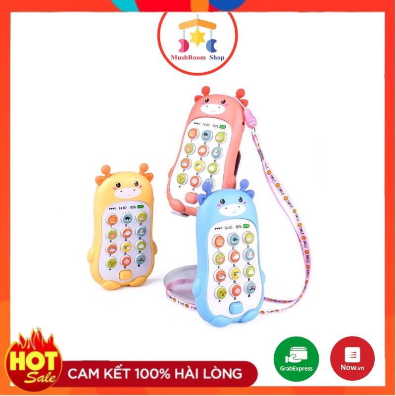 [Tặng Pin] Đồ Chơi Điện Thoại Thông Minh Hình Thú Có Đèn Nhạc Cho Bé