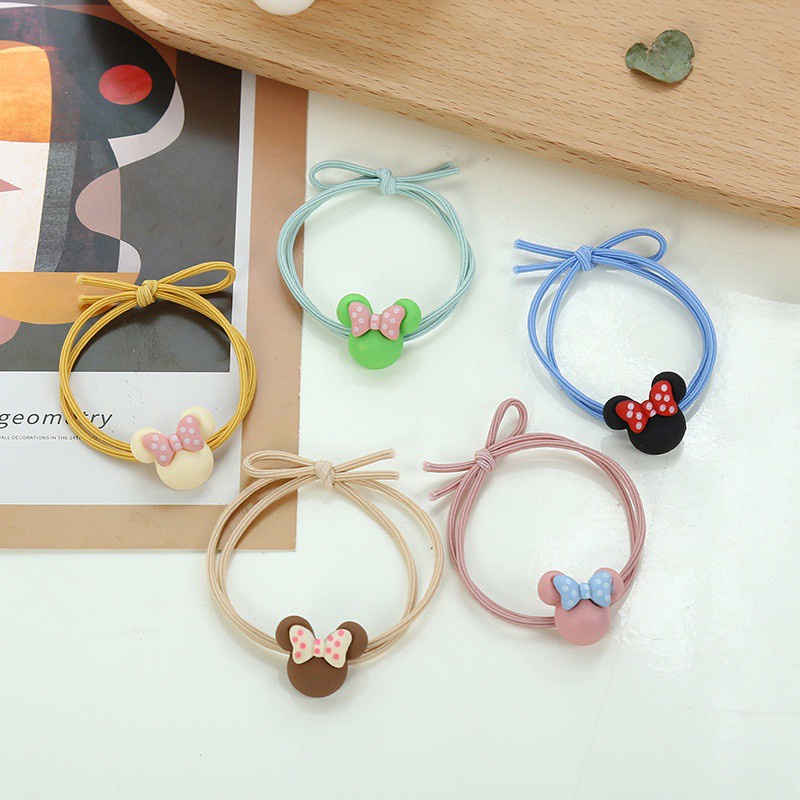 (5-pcs set) Mới Dây Buộc Tóc Họa Tiết Hoạt Hình Phong Cách Hàn Quốc Cho Bé Gái