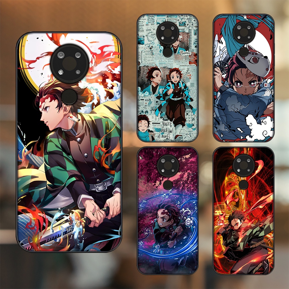 Ốp lưng Nokia 3.4 viền đen in hình Tanjiro Kimetsu No Yaiba