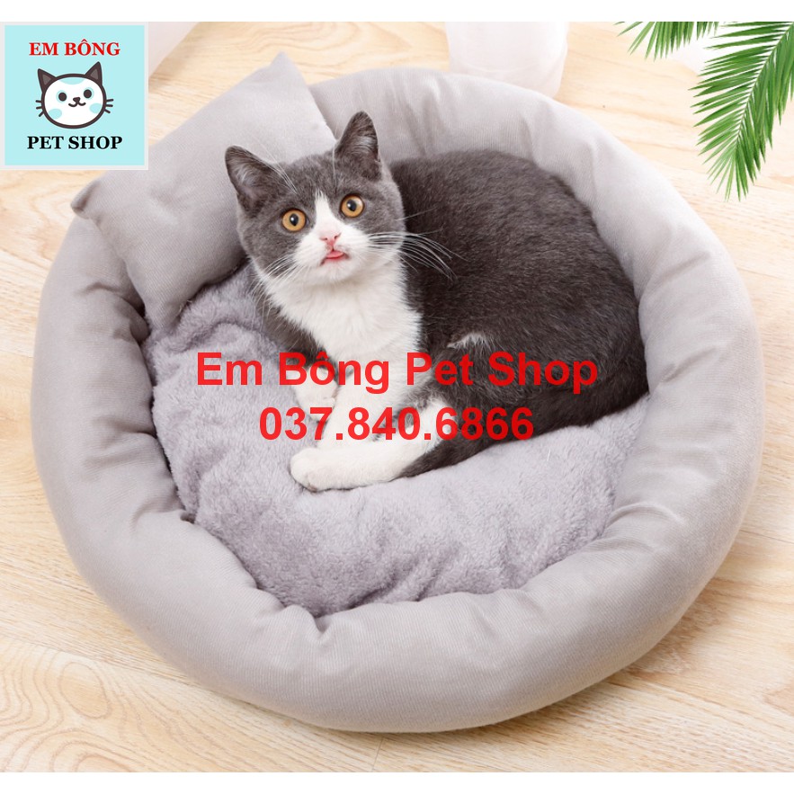 ❄️ Đệm ấm mùa đông cho chó mèo có thể tháo rời kèm gối 🐶🐱