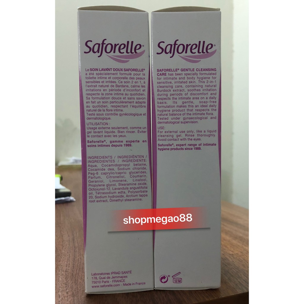 Saforelle Soin Lavant Doux - Dung Dịch Vệ Sinh Phụ Nữ (100ml ~ 250ml)