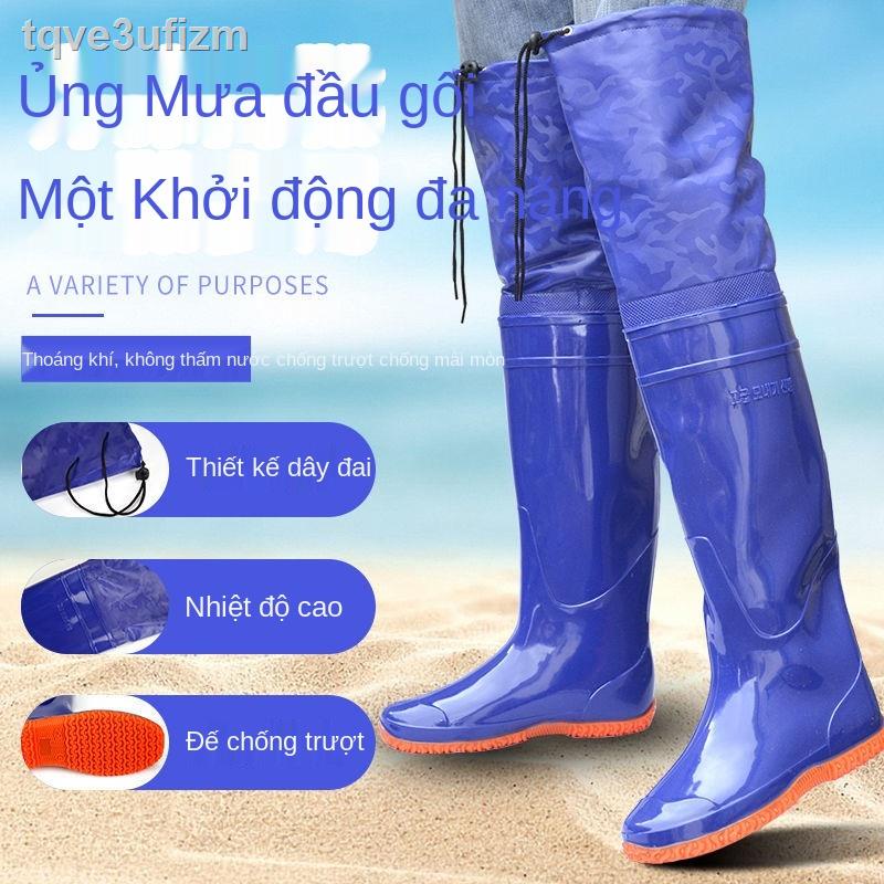 ☫ Tất nam nữ đế mềm đi cấy lúa, siêu cao qua đầu gối, ủng mưa kéo dài, mưa, quần chống nước, lội nước