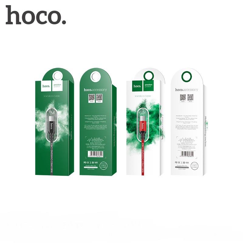 Cáp sạc Hoco X14 bọc dù tương thích với Iphone/Ipad/Micro/TypeC Chính Hãng 1M/2M - Sonhuongthainguyen