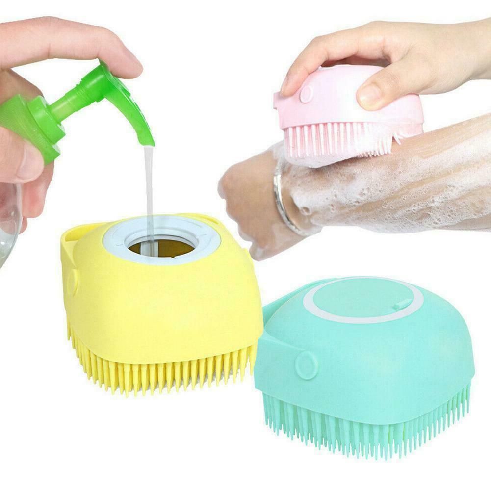 Bông tắm silicon vuông có ngăn chứa sữa tắm- màu ngẫu nhiên