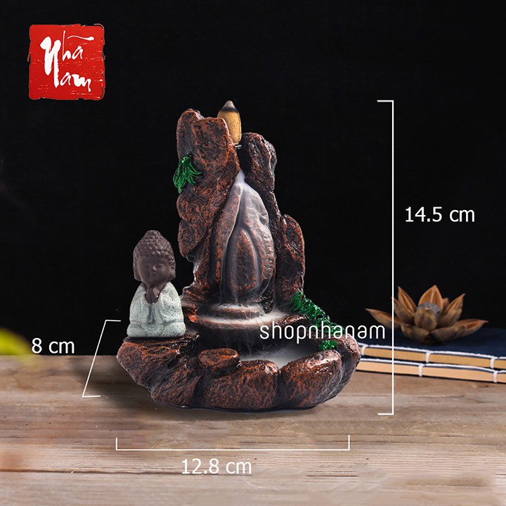 [Bán sỉ] Thác khói trầm hương để bàn tặng 3 nụ trầm sư tiểu tọa thiền bên núi mẫu tksp_49