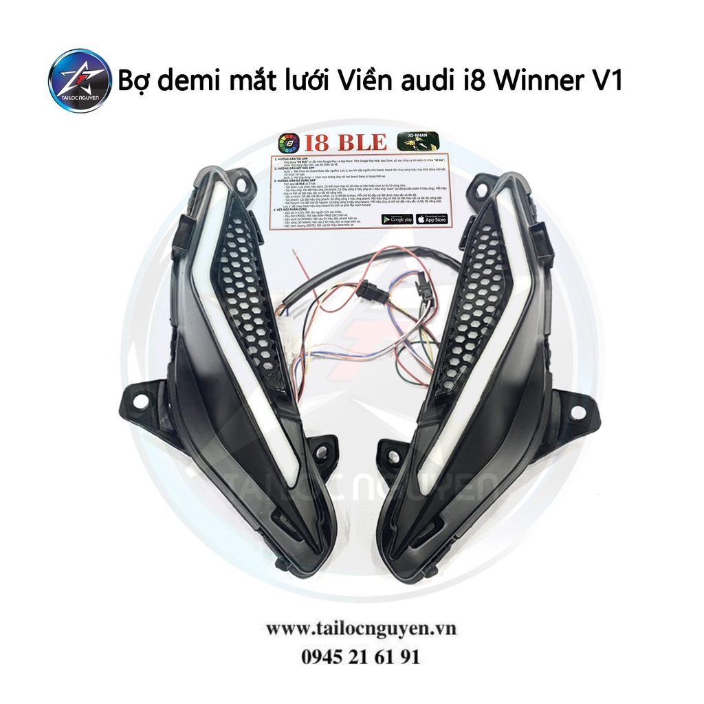 BỢ DEMI MẮT CÁO / MẮT LƯỚI VIỀN AUDI I8 CHO WINNER V1